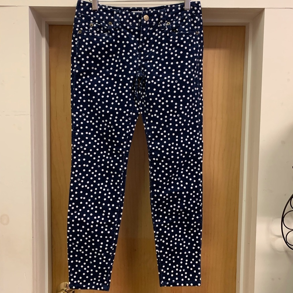 Vineyard Vines Blue And White Polka Dot Pants Corduroy Size 0